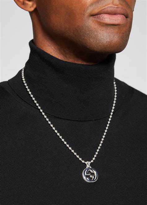 gucci men's interlocking gg pendant necklace|Gucci interlocking g heart necklace.